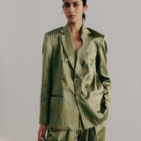 Green Stripe Blazer