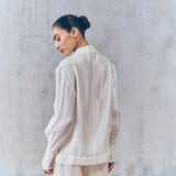 Cream Sheer Overshirt