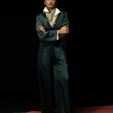 Forest Green Satin Blouse