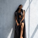 Black Oyster Long Cape & Skirt