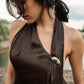 Twany Brown Asymmetrical Top With Pants