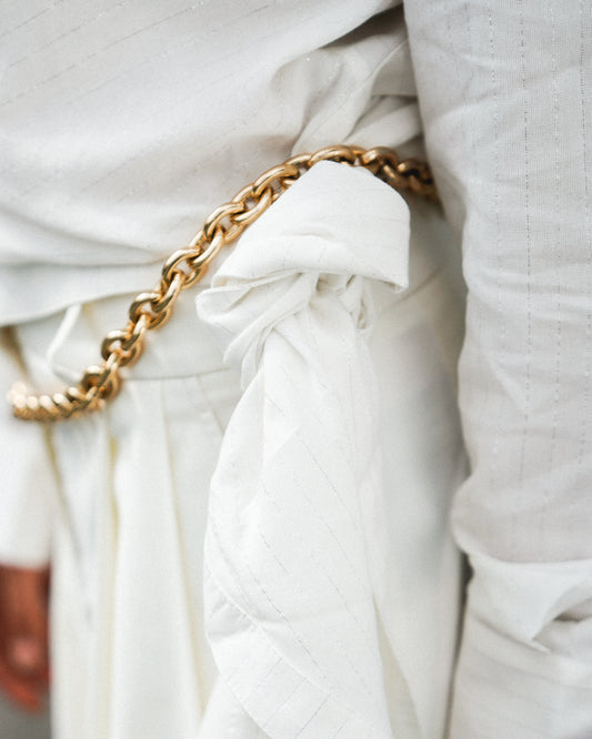 Whisper White Twisted Shirt & Pants