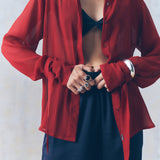 Signal Red Georgette Shirt