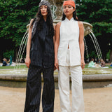 Blackened Pinstripe Vest & Pant Set