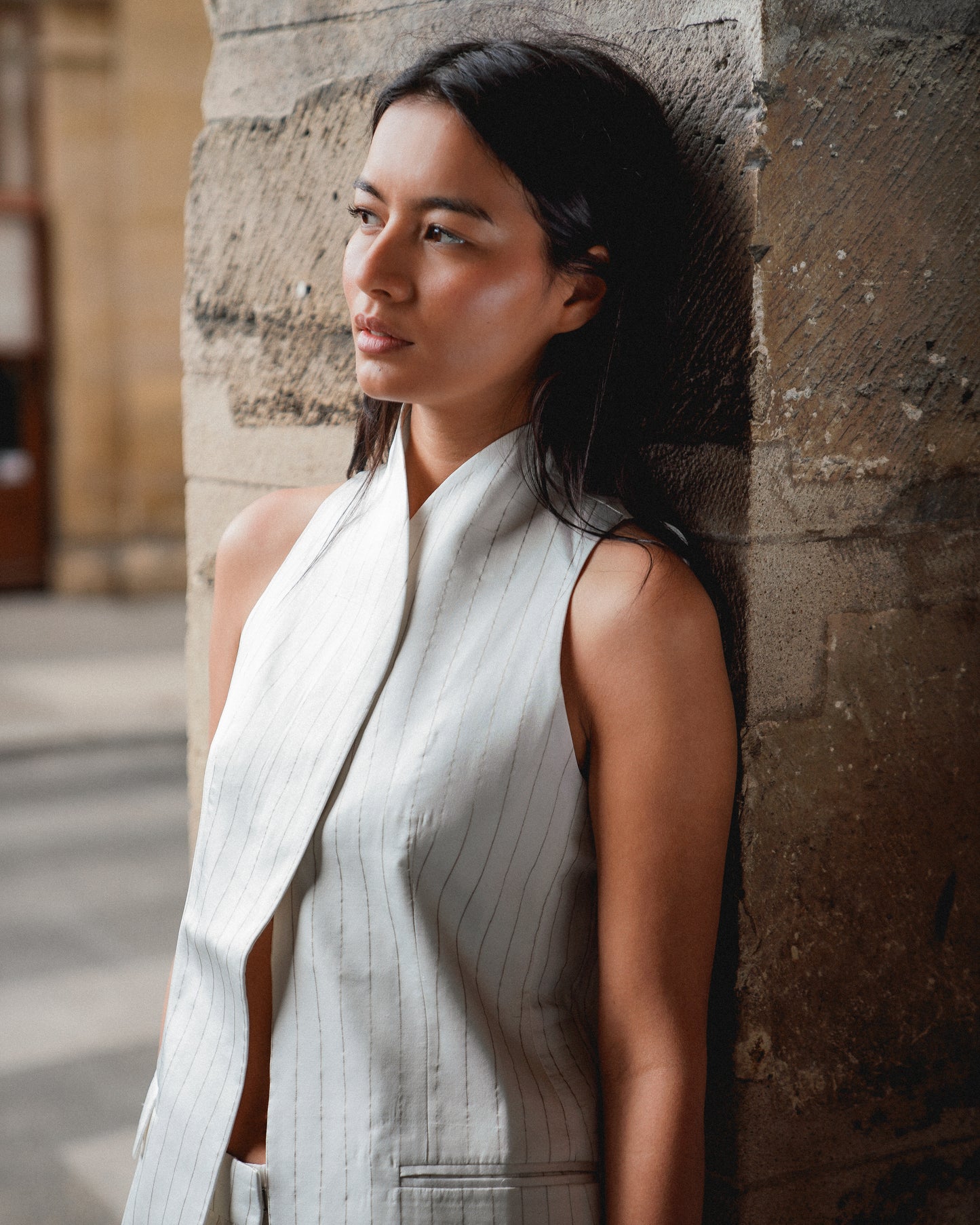 Whisper White Pinstripe Vest & Pants