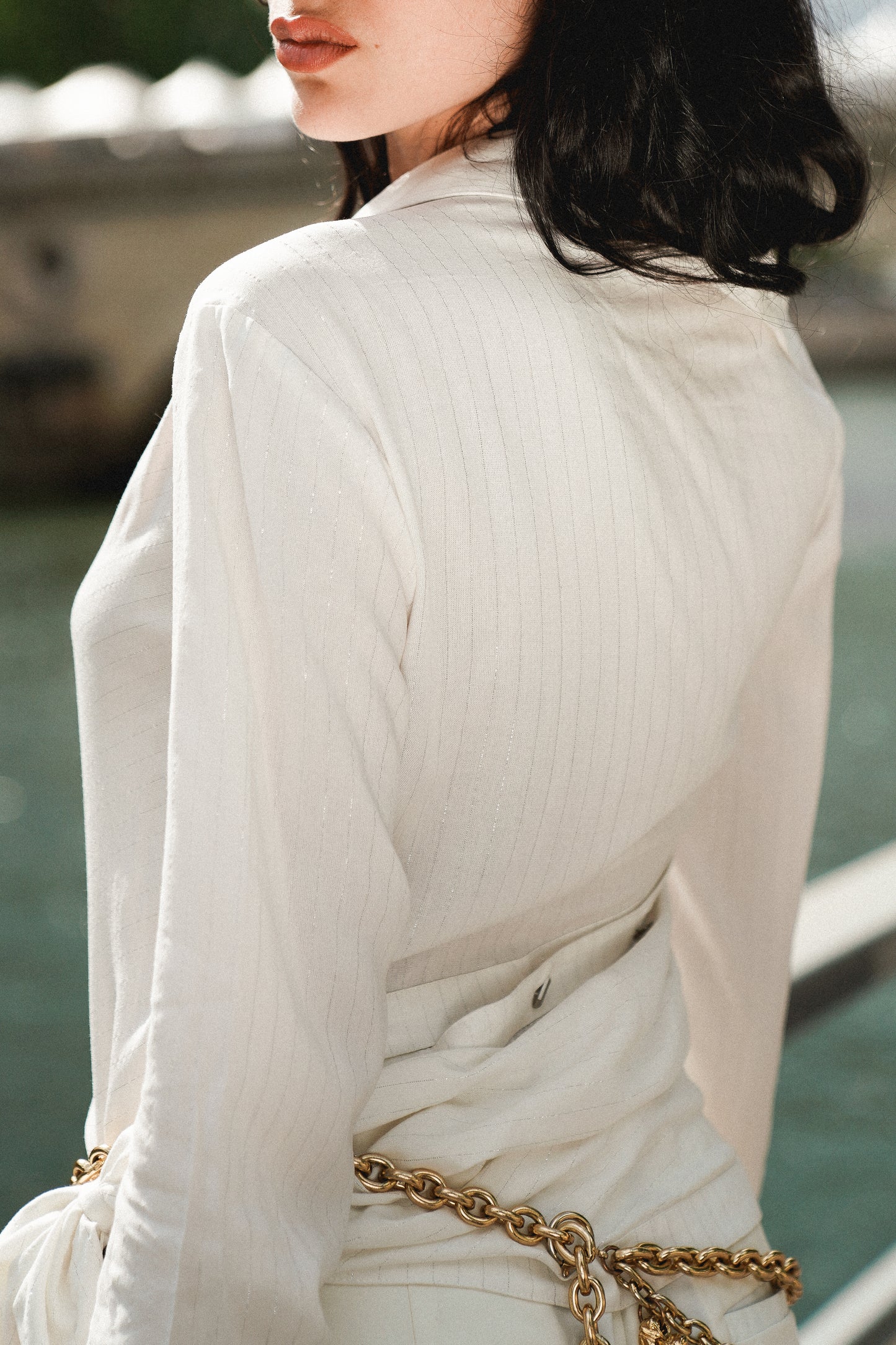 Whisper White Twisted Shirt & Pants