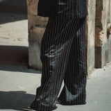 Blackened Pinstripe Vest & Pant Set