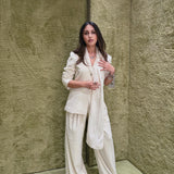 Antique White Scarf Blazer