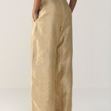 Ivory Organza Blazer & Tiger Print Barel Pants Set