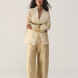 Ivory Tiger Print Barrel Pants