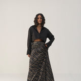 Black Onyx Bias Skirt With Shirt