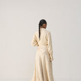 Cream Bias Skirt With Shirt