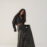 Black Onyx Bias Skirt With Shirt