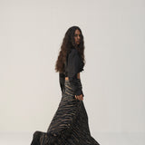 Black Onyx Bias Skirt With Shirt