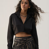 Black Onyx Bias Skirt With Shirt