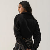 Black Onyx Bias Skirt With Shirt