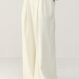Antique White Crepe Trousers