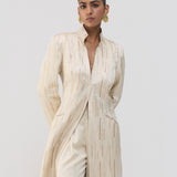 Cream Long Jacket Set