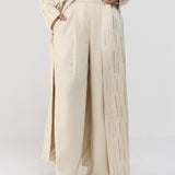 Cream Long Jacket Set