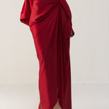 Savvy Red Funnel Jacket and Skirt