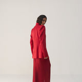 Savvy Red Funnel Jacket and Skirt