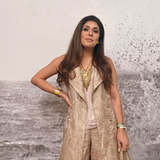 Cream Gold Double Breasted Set