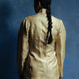 Ivory Gold Handwoven Croc Jacket