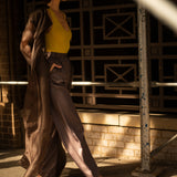 Tender Yellow Scoop Neck Bodysuit & High Rise Flowy Pants