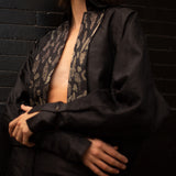 Black Iris Cropped Trench & Sleek Pants