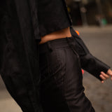 Black Iris Cropped Trench & Sleek Pants