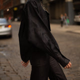 Black Iris Cropped Trench & Sleek Pants