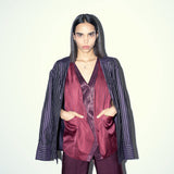 Plum Pinstripe Double Layered Vest & Pants
