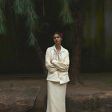 Butter Cream Shawl Collar Jacket & Pencil Skirt