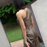 Brown Granite Pinstripe Top & Pants