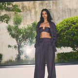 Aubergine Gleam Pinstripe Pantsuit