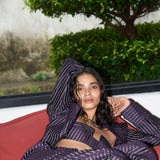 Aubergine Gleam Pinstripe Pantsuit