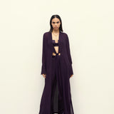 Aubergine Gleam Georgette Top & Pants