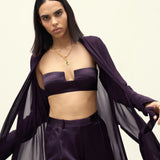 Aubergine Gleam Georgette Top & Pants