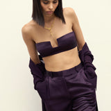 Aubergine Gleam Georgette Top & Pants