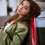 Prajakta Koli x Pinstriped Green Set