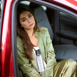 Prajakta Koli x Pinstriped Green Set