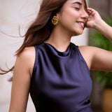 Prajakta Koli x Evening Blue Cowl Set