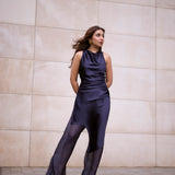Prajakta Koli x Evening Blue Cowl Set