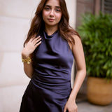 Prajakta Koli x Evening Blue Cowl Set
