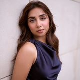 Prajakta Koli x Evening Blue Cowl Set