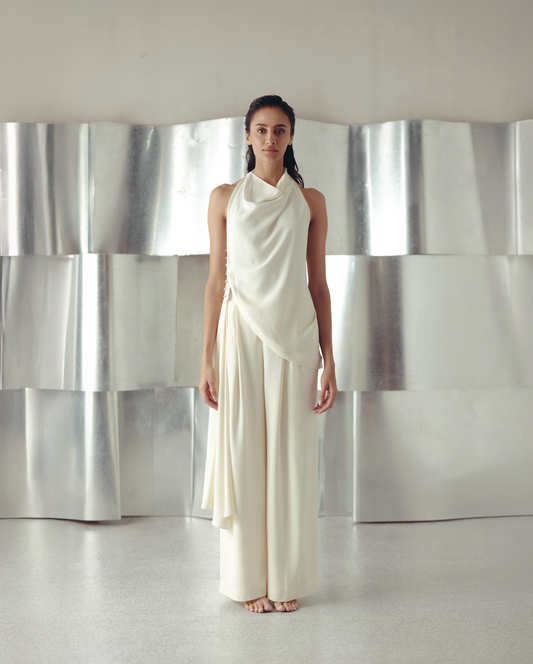 Anitque White Cowl Top