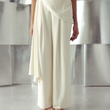 Antique White Crepe Trousers