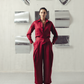 Jester Red Pinstripe Flap Pants