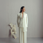 Antique White Scarf Blazer