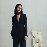 Bristol Black Scarf Blazer